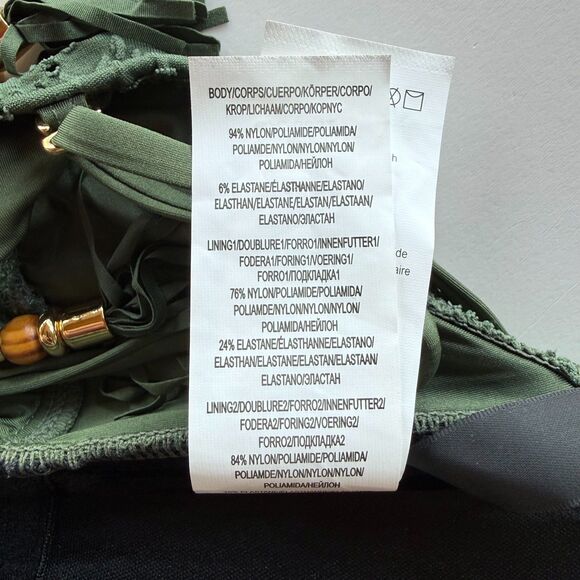 NWT La Blanca Salt Bandeau One-Piece Swimsuit w Removable Straps in Olive Sz 10 - Picture 12 of 16